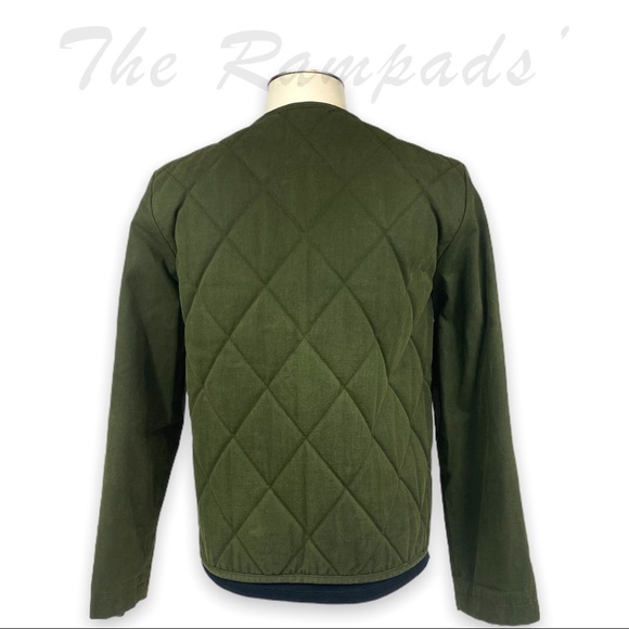 Company Ellen Tracy Quilted Hunter Green Army Zip-up Jacket Size Petite 6 - Picture 8 of 12
